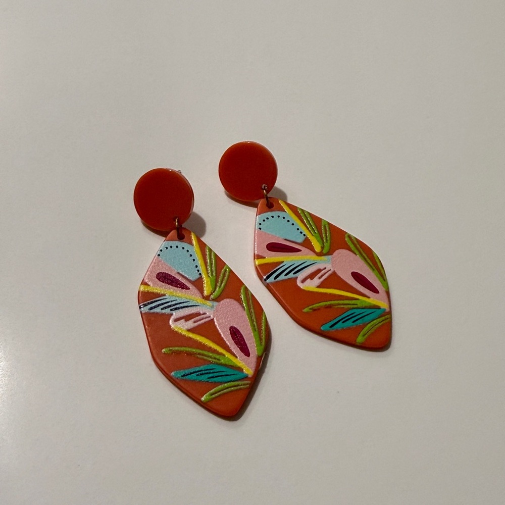 🎆3 FOR$20🎆 Colorful Leaf Pattern Earrings